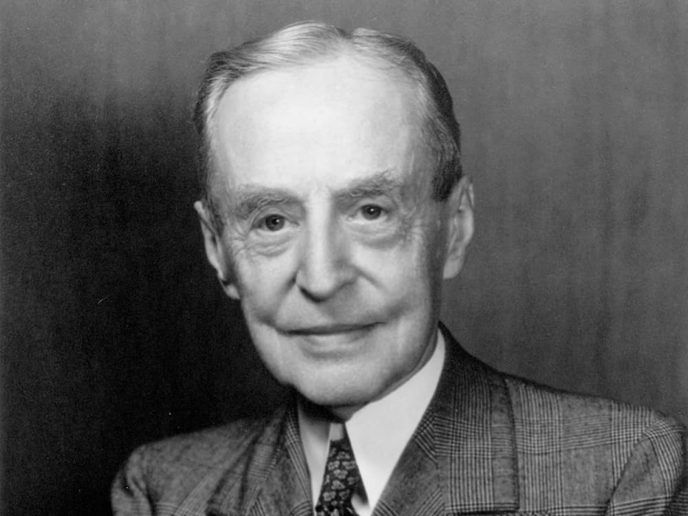 A black and white photo of William H. Donner in his later years wearing a suit and tie.